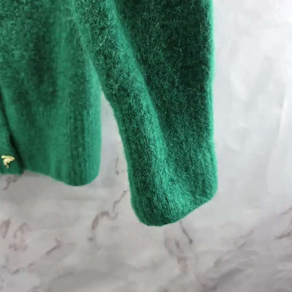 & Other Stories Sweater Womens XS Green Cardigan Dolphin Wool Mohair Kelly - Picture 4 of 12